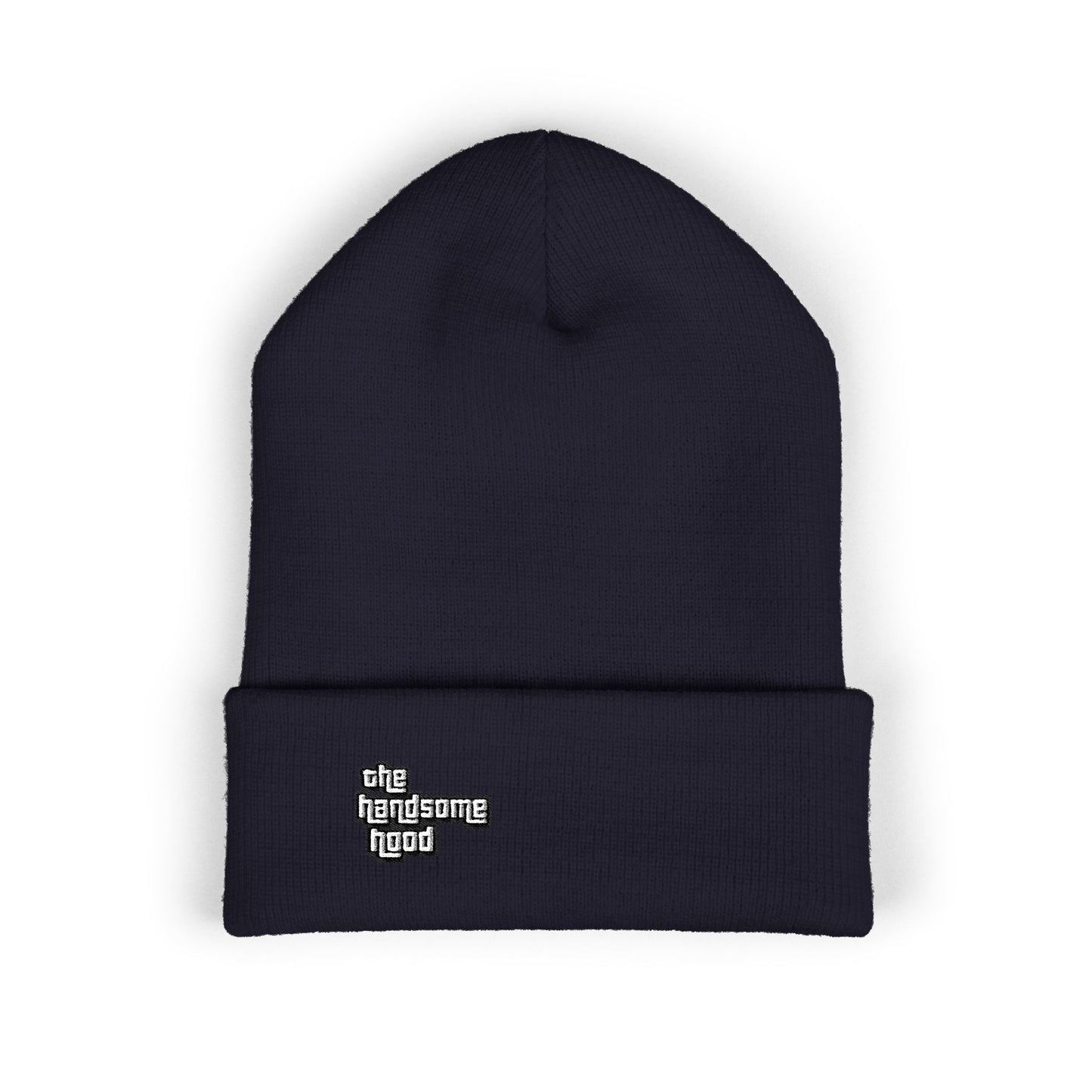Minimalist White Logo Knit Beanie
