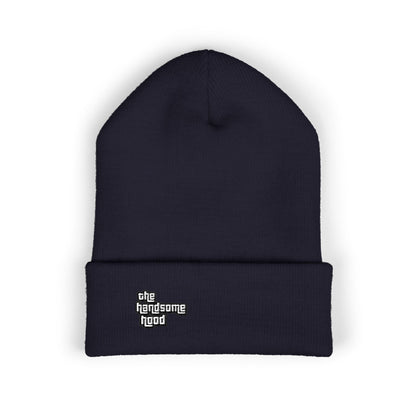 Minimalist White Logo Knit Beanie