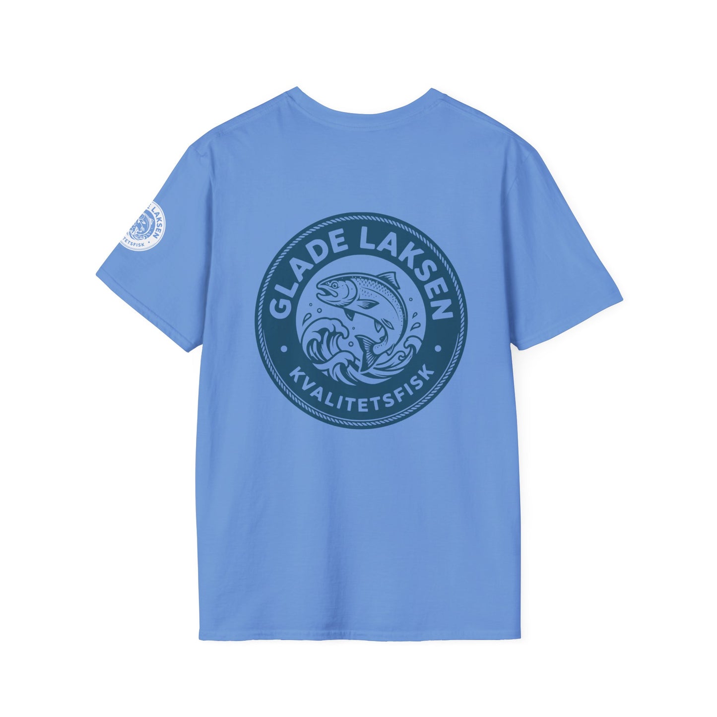 Glade Laksen Kvalitetsfisk T-Shirt — Vintage Salmon Fishing Tee