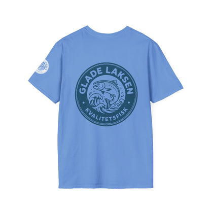 Glade Laksen Kvalitetsfisk T-Shirt — Vintage Salmon Fishing Tee