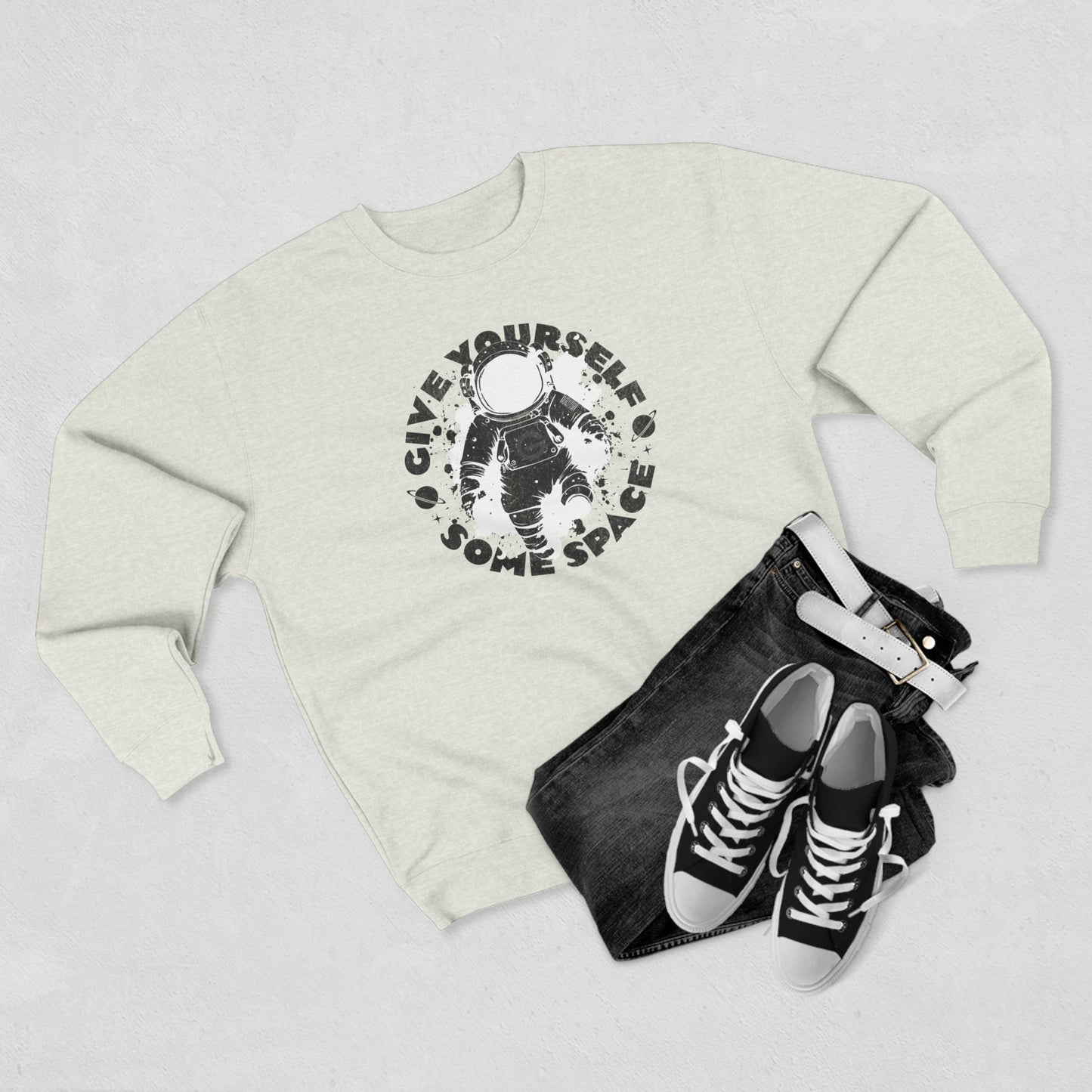 Space Astronaut Graphic Crewneck Sweatshirt