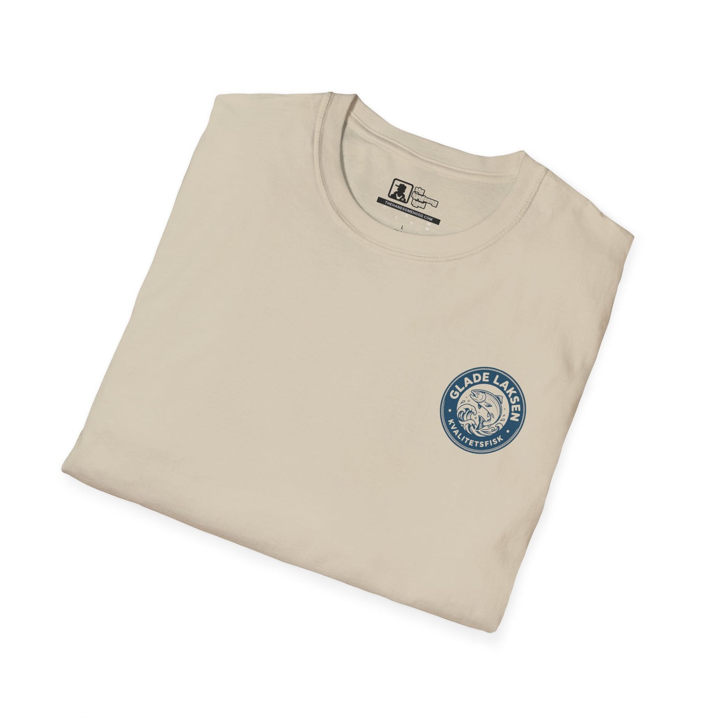 Glade Laksen Kvalitetsfisk T-Shirt — Vintage Salmon Fishing Tee