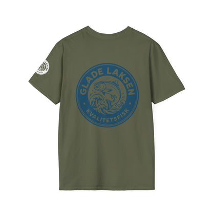 Glade Laksen Kvalitetsfisk T-Shirt — Vintage Salmon Fishing Tee