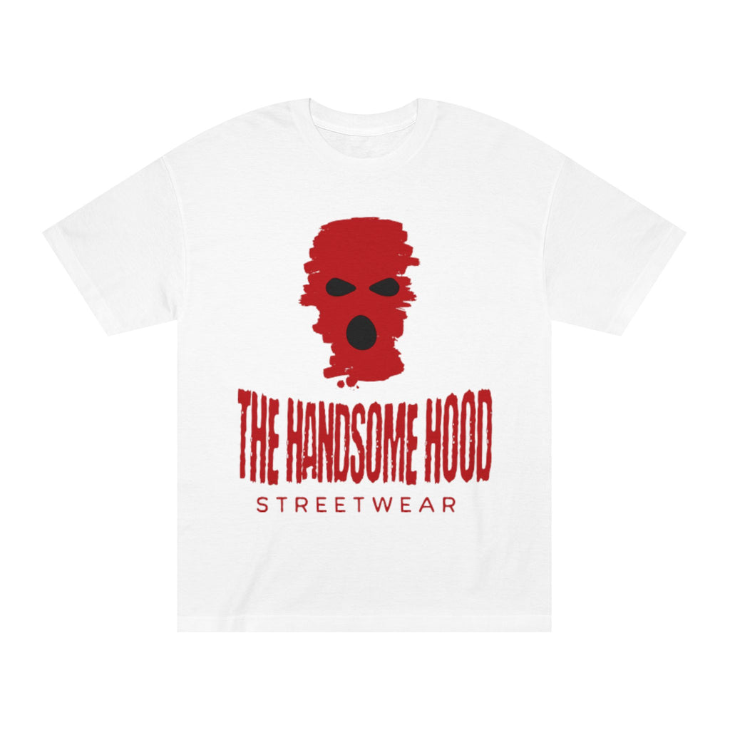 The Handsome Hood Streetwear Tee — Red Balaclava Graphic T-Shirt