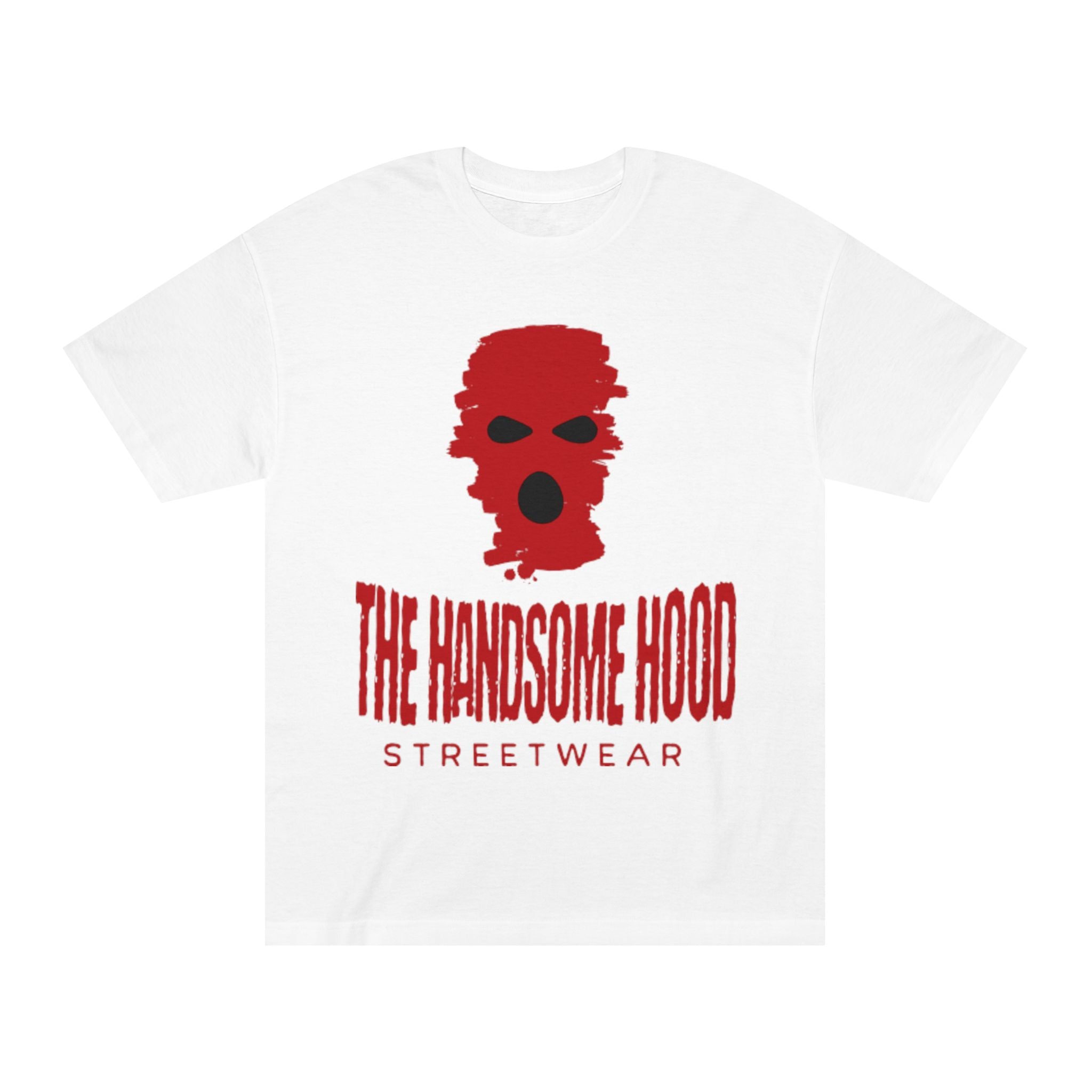 The Handsome Hood Streetwear Tee — Red Balaclava Graphic T-Shirt