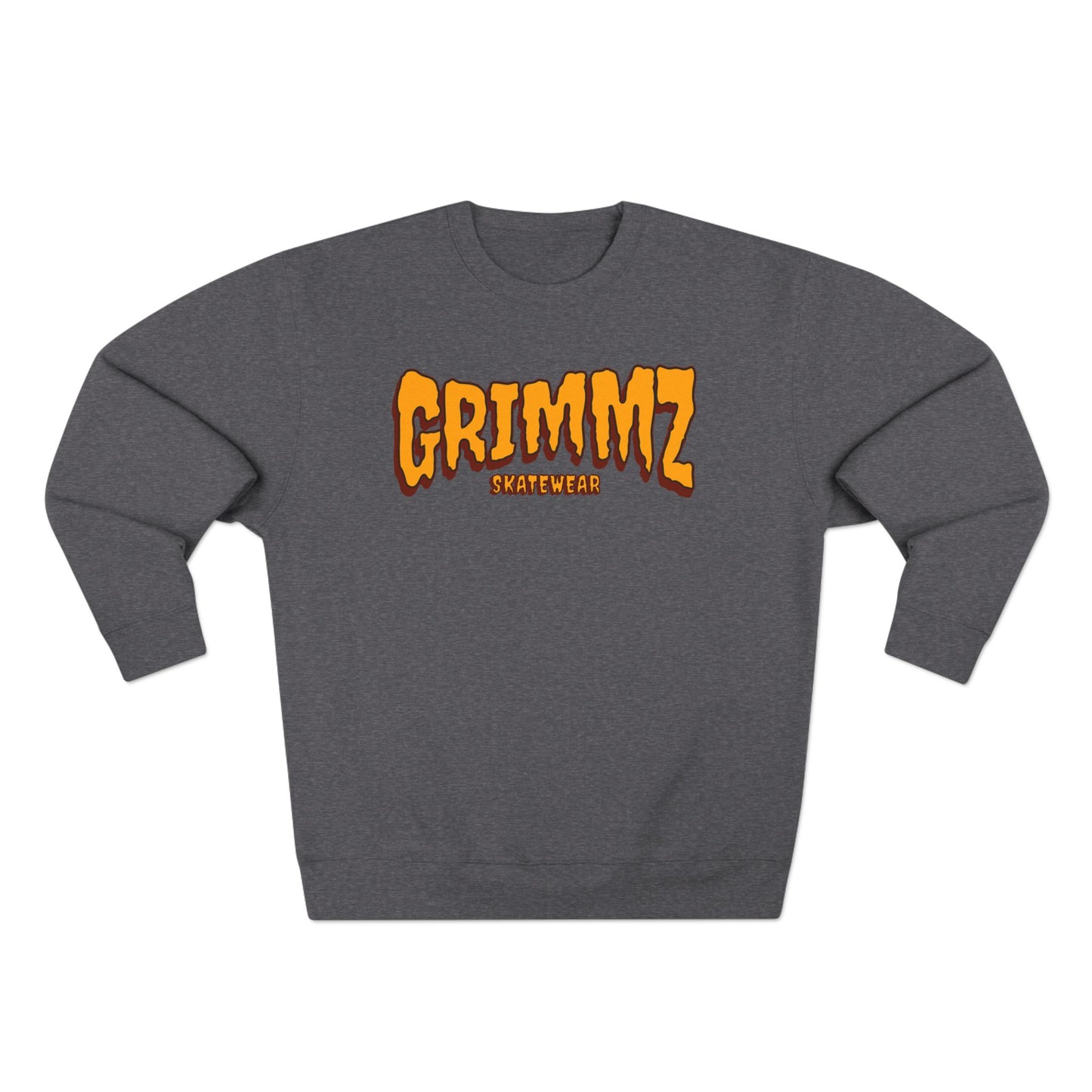 Grimmz Crewneck Sweatshirt — Bold Orange Logo Streetwear