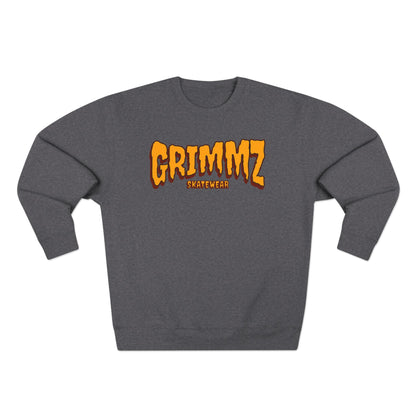 Grimmz Crewneck Sweatshirt — Bold Orange Logo Streetwear