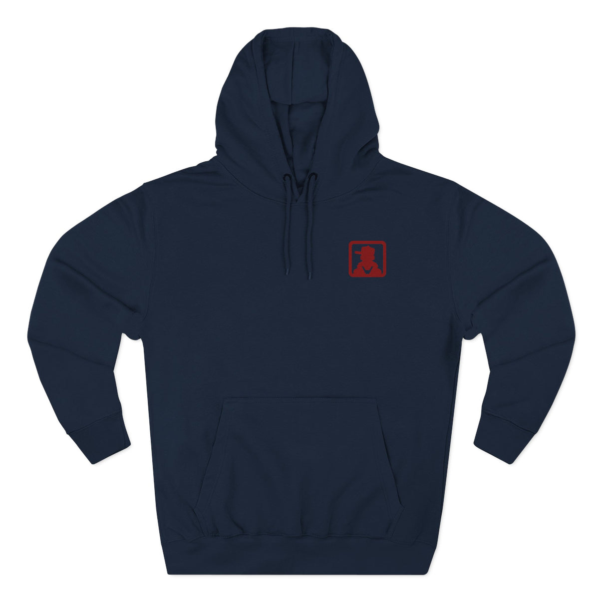 Minimalist Red Silhouette Fleece Hoodie