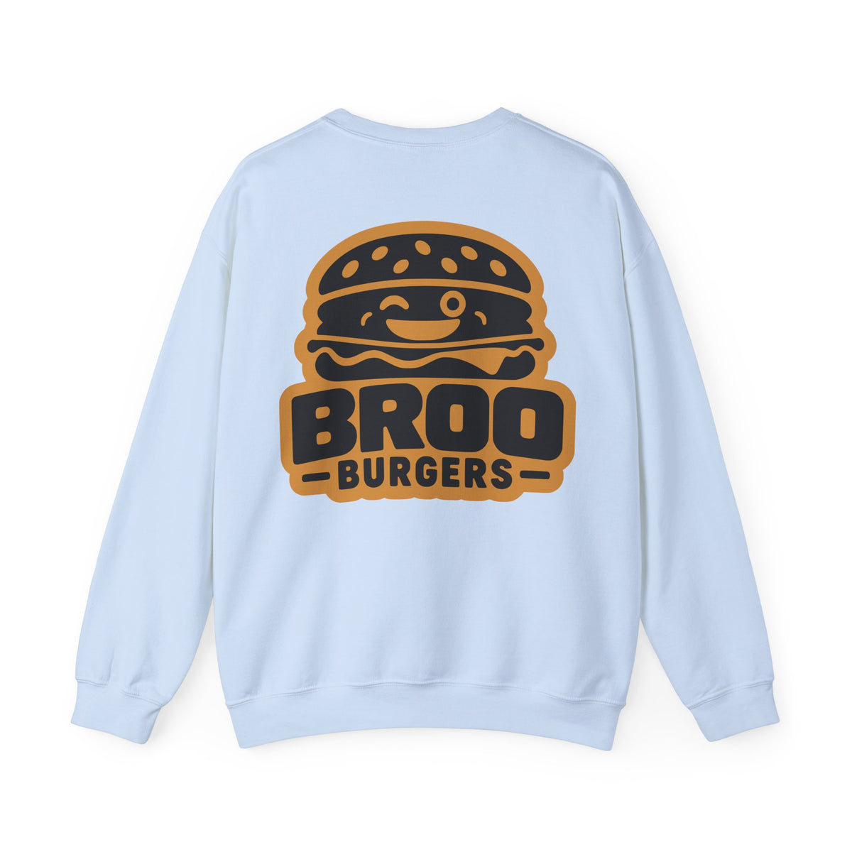 Burger Logo Sweatshirt — 'BROO Burgers' Retro Fast Food Crewneck