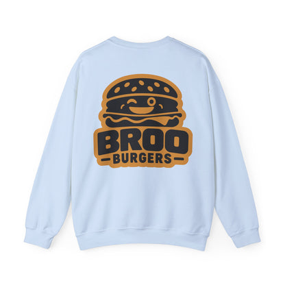 Burger Logo Sweatshirt — 'BROO Burgers' Retro Fast Food Crewneck