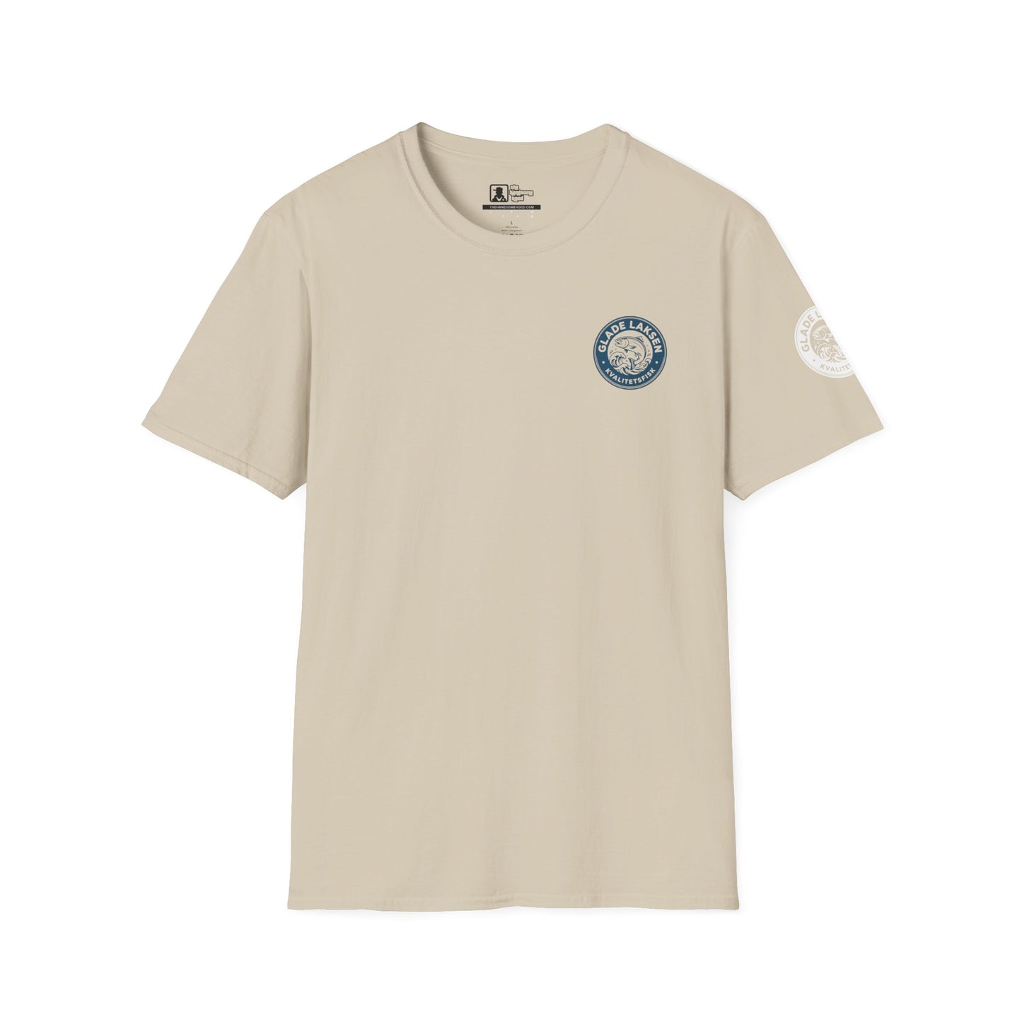 Glade Laksen Kvalitetsfisk T-Shirt — Vintage Salmon Fishing Tee