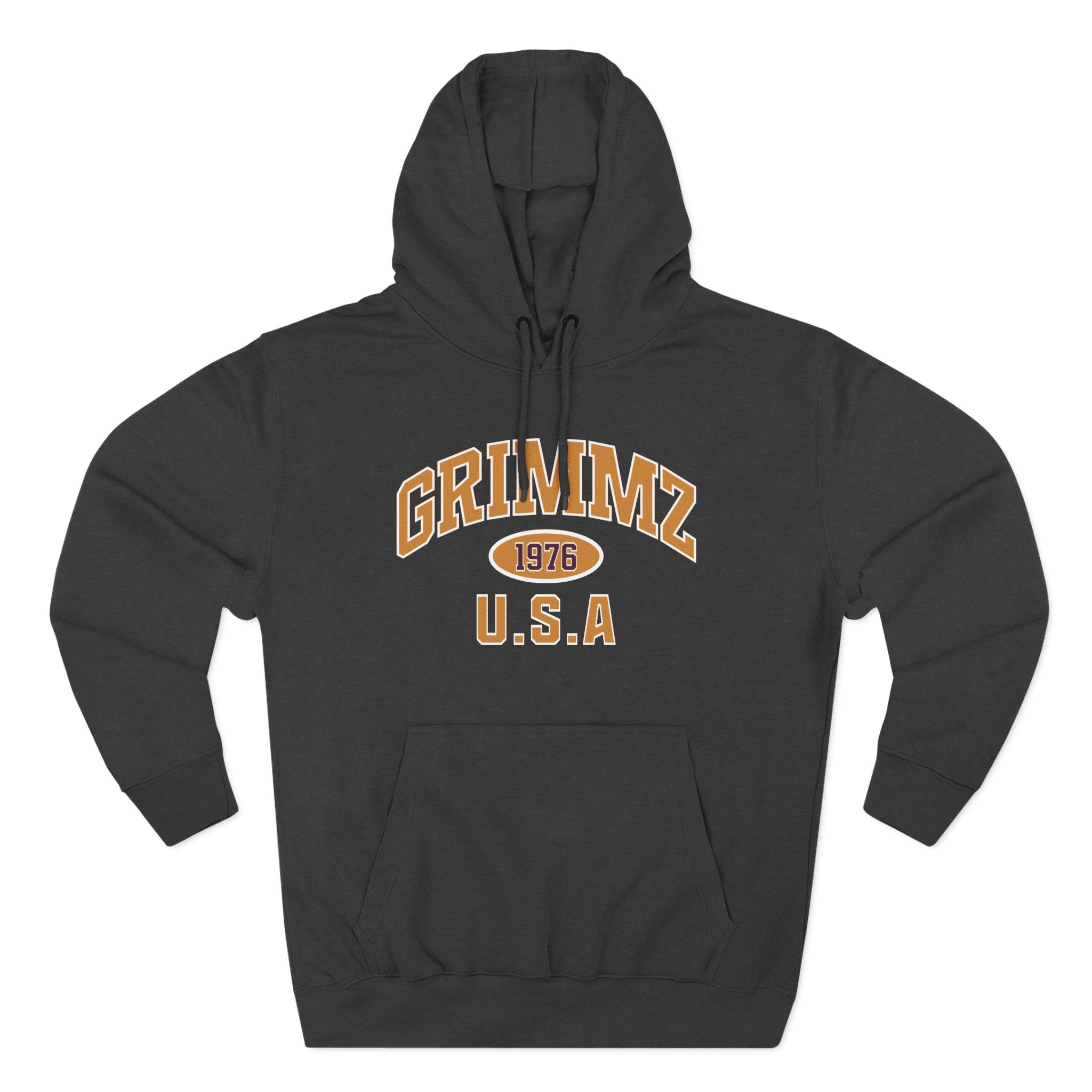 Grimmz 1976 U.S.A. Hoodie — Vintage Collegiate Fleece Pullover