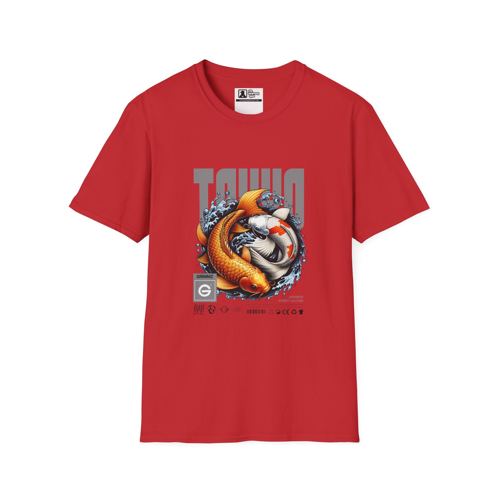Koi Wave Graphic T-Shirt — Taiko-Inspired Koi Fish Design