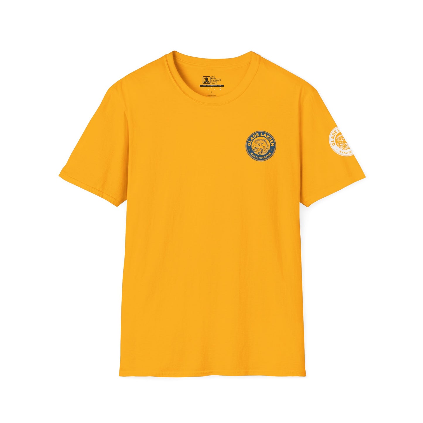 Glade Laksen Kvalitetsfisk T-Shirt — Vintage Salmon Fishing Tee