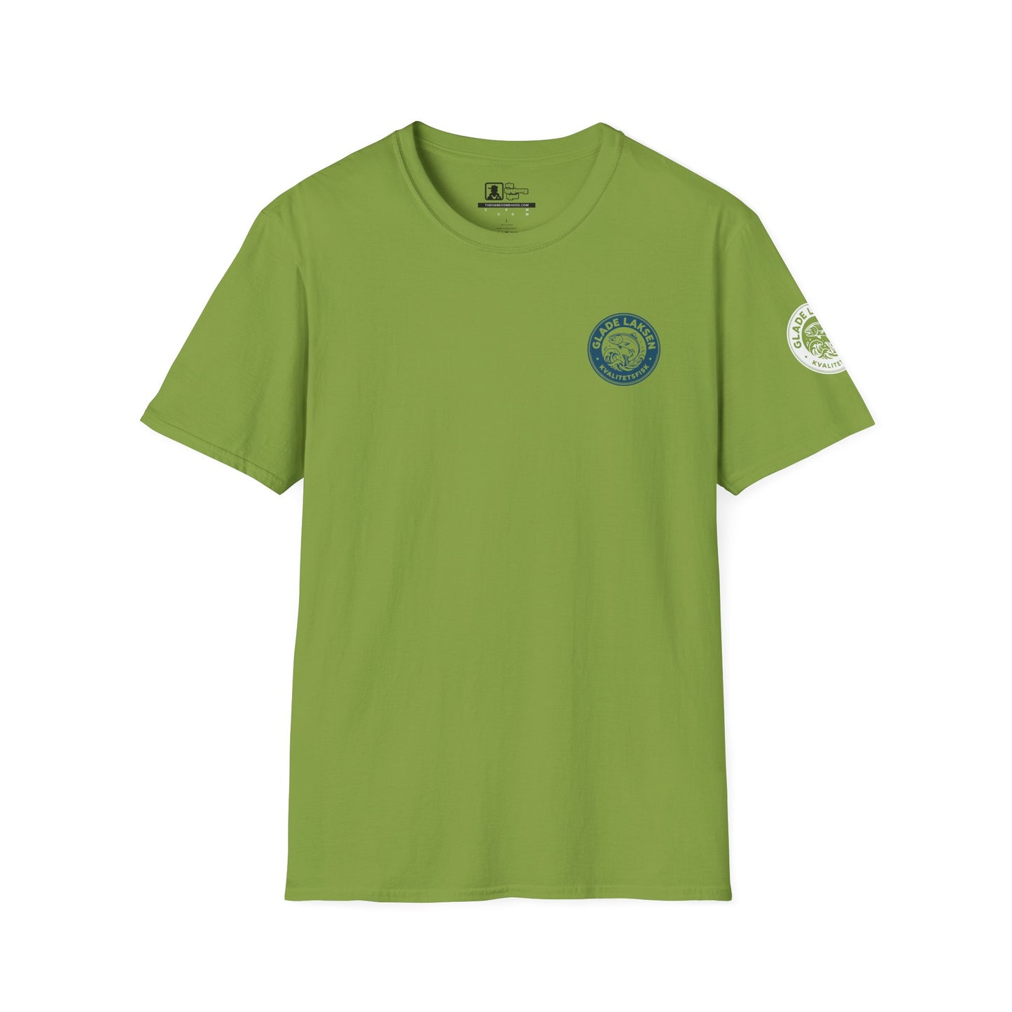 Glade Laksen Kvalitetsfisk T-Shirt — Vintage Salmon Fishing Tee