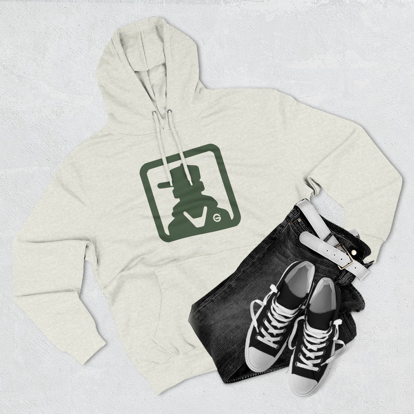 Minimal Green Icon Hoodie Pullover