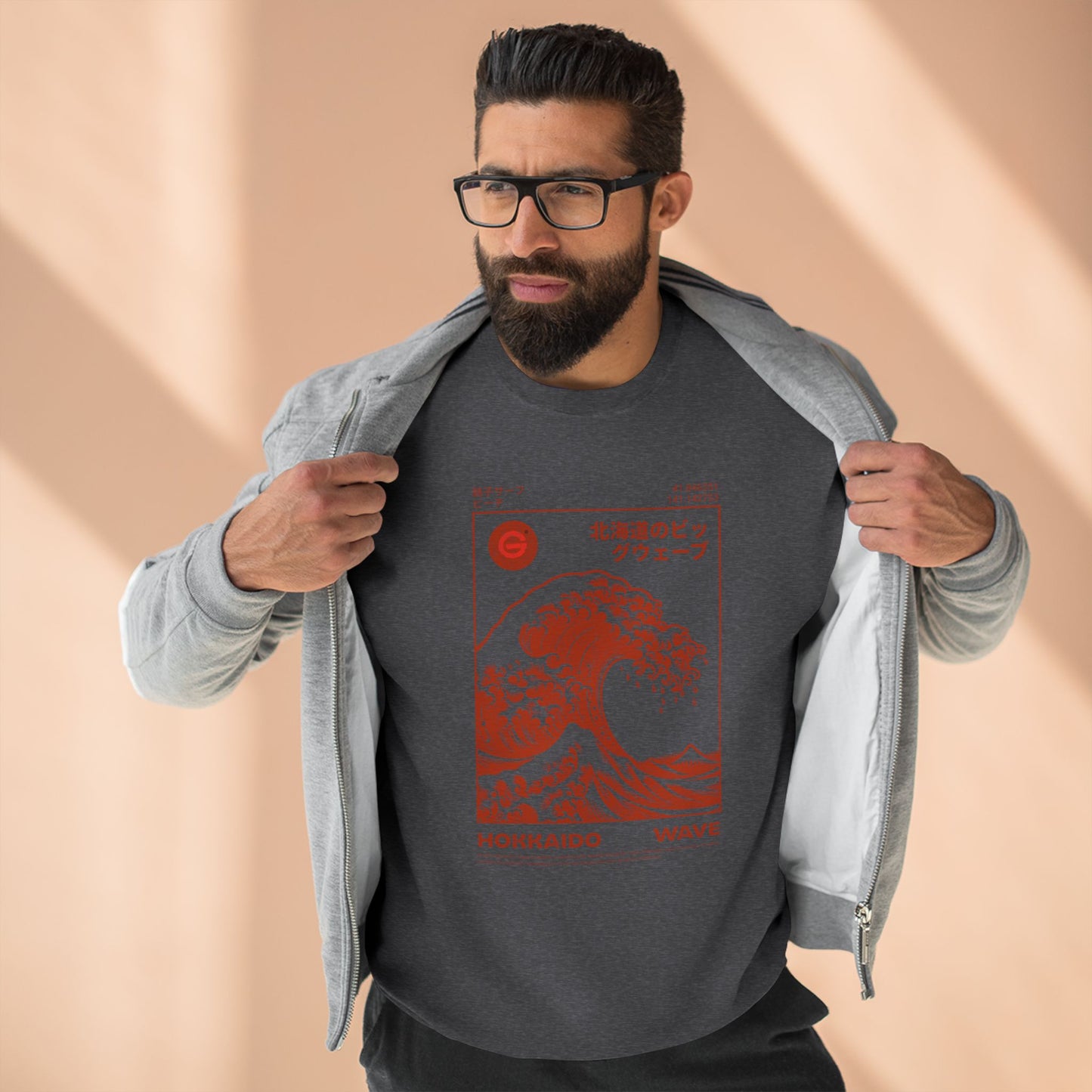 Hokkaido Wave Graphic Crewneck Sweatshirt