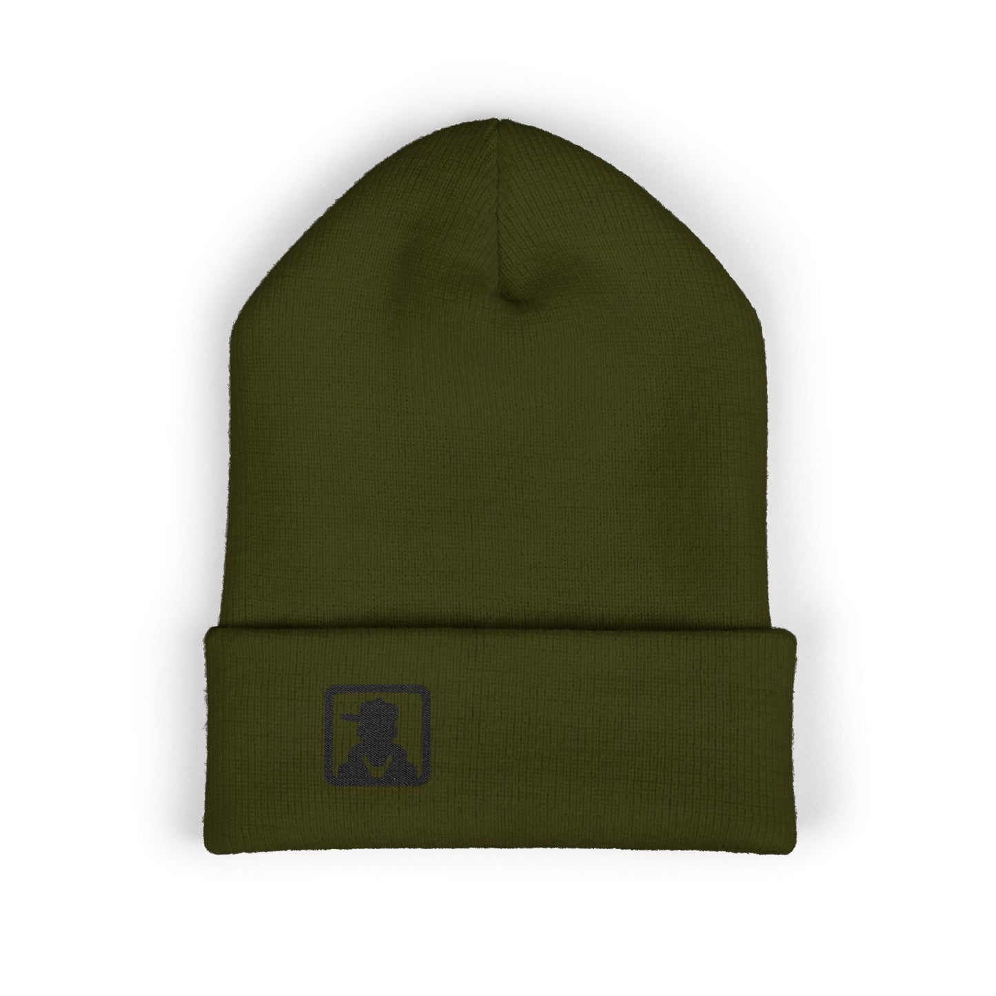 Embroidered Detective Silhouette Cuffed Beanie