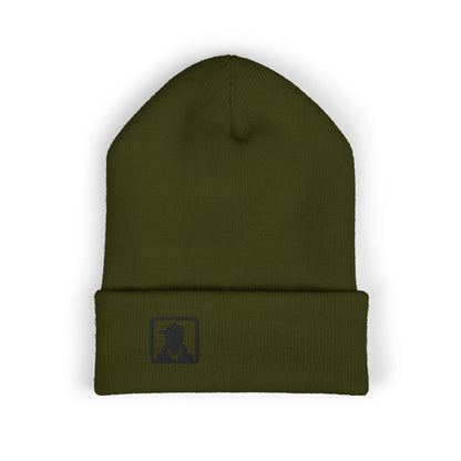 Embroidered Detective Silhouette Cuffed Beanie