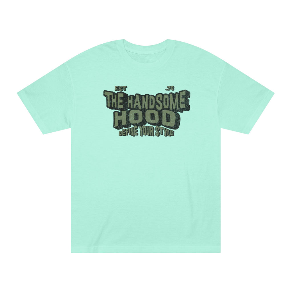The Handsome Hood Tee — Vintage Military Green Graphic T-Shirt