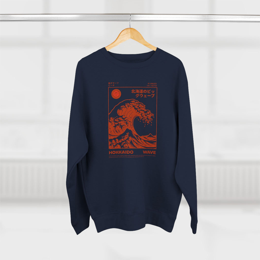 Wave Crewneck Sweatshirt — Hokkaido Wave Graphic