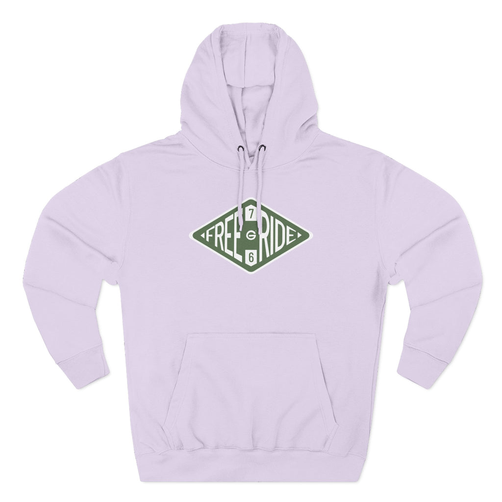 Free Ride Pullover Hoodie — Vintage Diamond Skate/Surf Logo Fleece