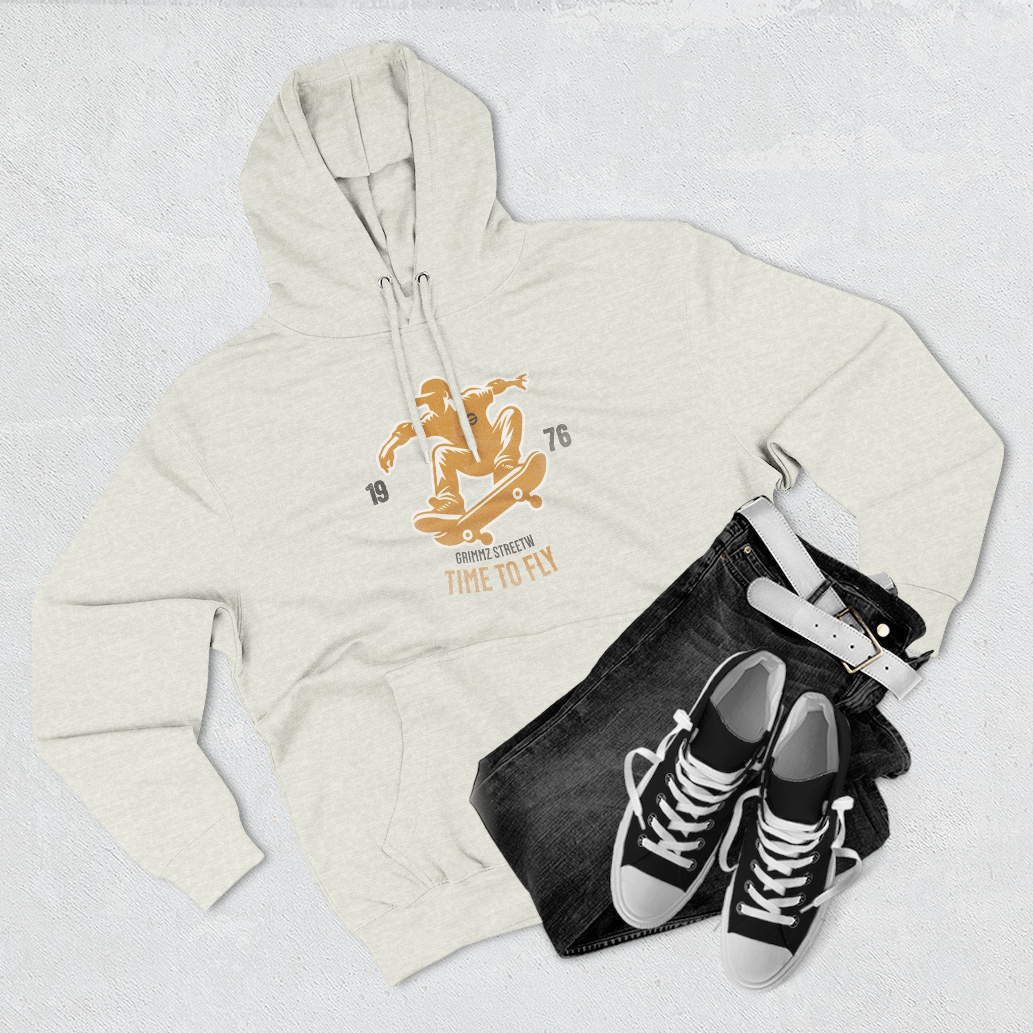 Skateboard Time to Fly Hoodie — Vintage Skateboard Graphic Pullover