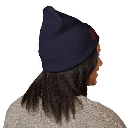 Minimalist Bear Patch Cuffed Beanie
