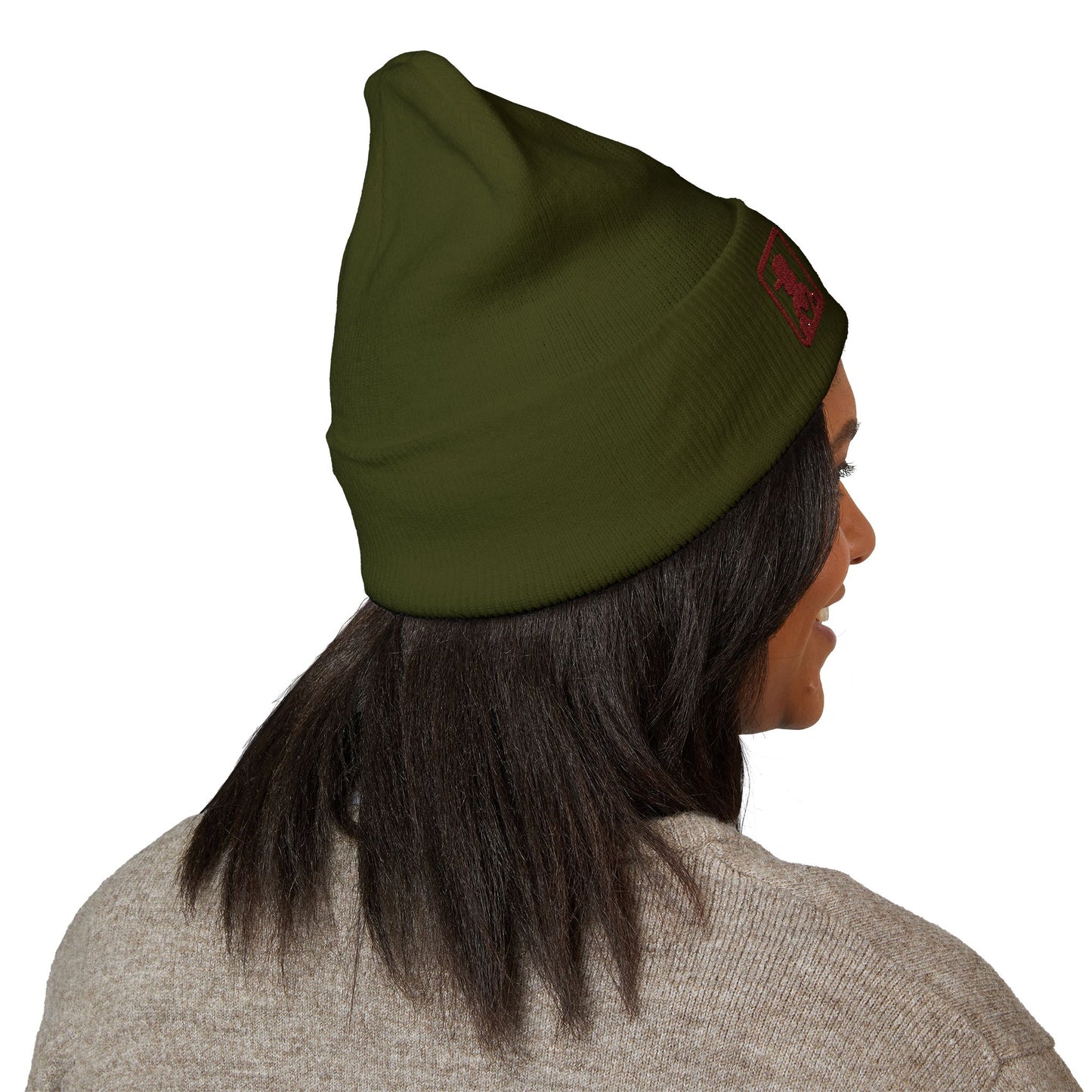 Minimalist Bear Patch Cuffed Beanie