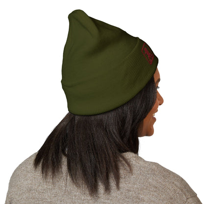 Minimalist Bear Patch Cuffed Beanie