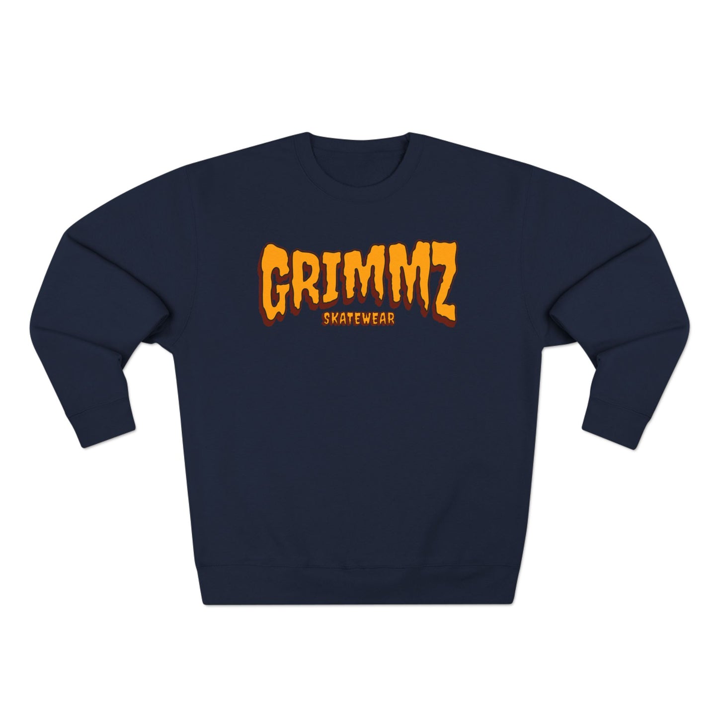Grimmz Crewneck Sweatshirt — Bold Orange Logo Streetwear