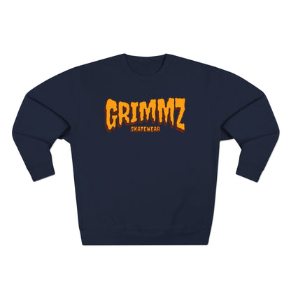 Grimmz Crewneck Sweatshirt — Bold Orange Logo Streetwear