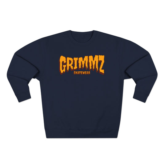 Grimmz Crewneck Sweatshirt — Bold Orange Logo Streetwear