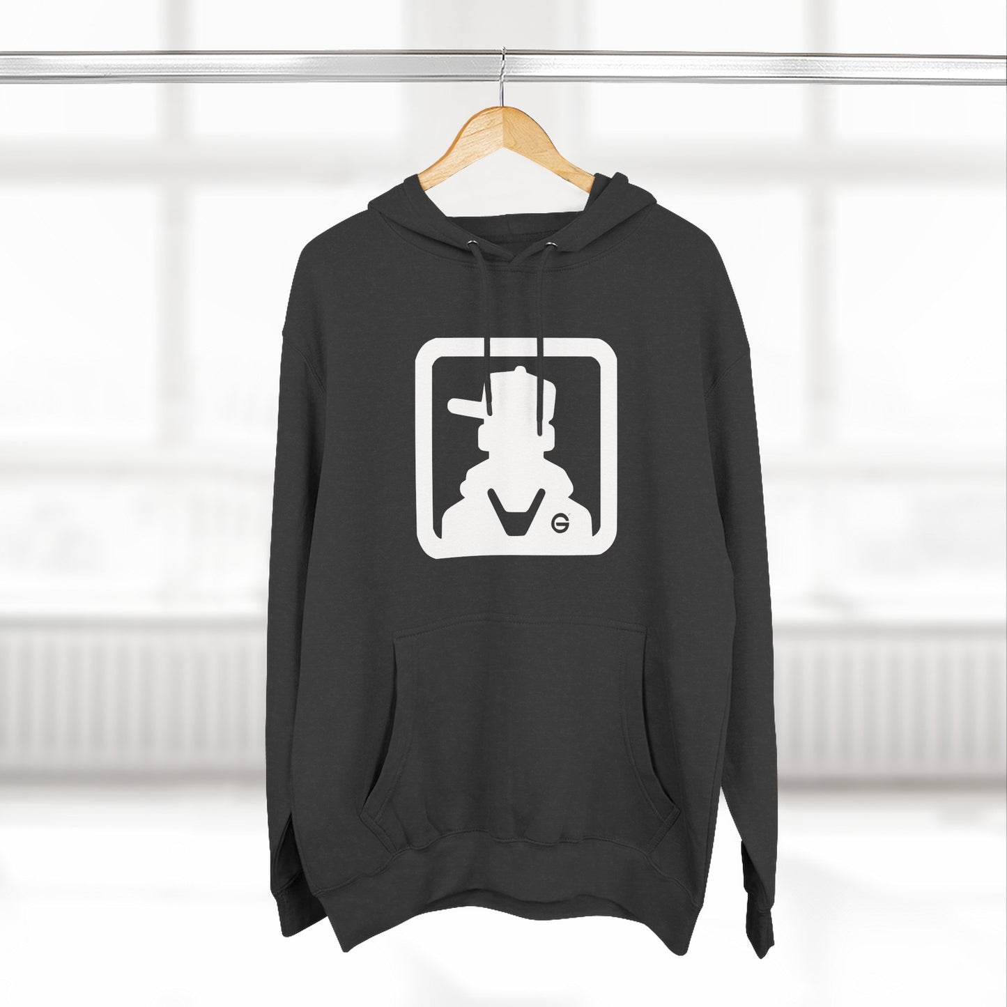Minimal Square Logo Fleece Hoodie