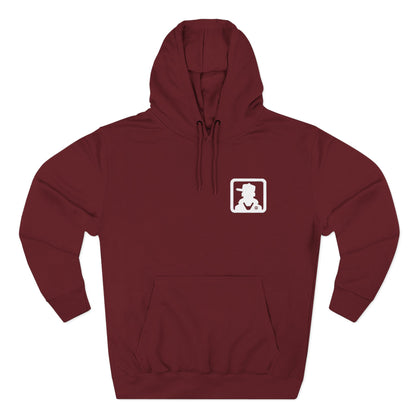 Minimal White Pocket Logo Hoodie