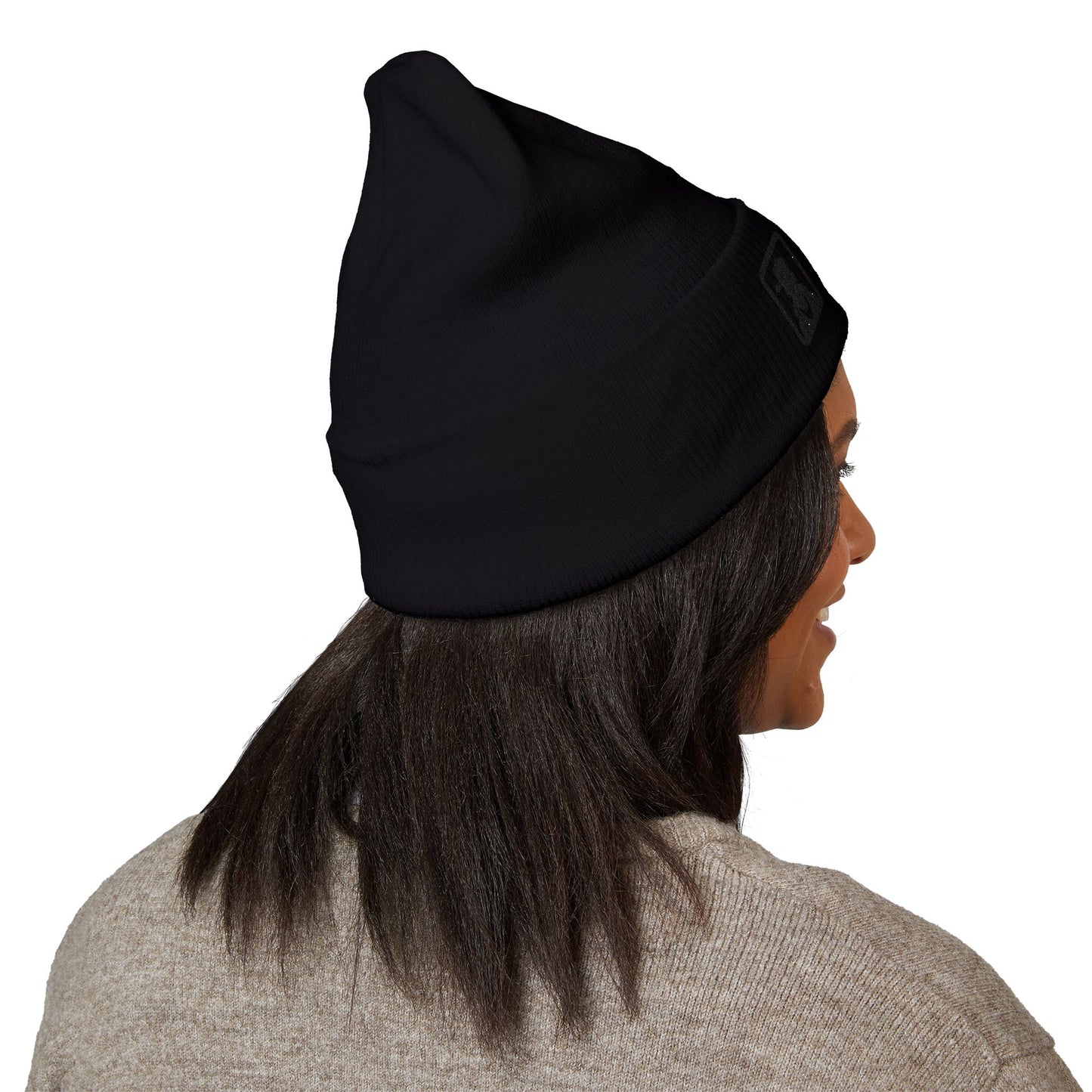 Embroidered Detective Silhouette Cuffed Beanie