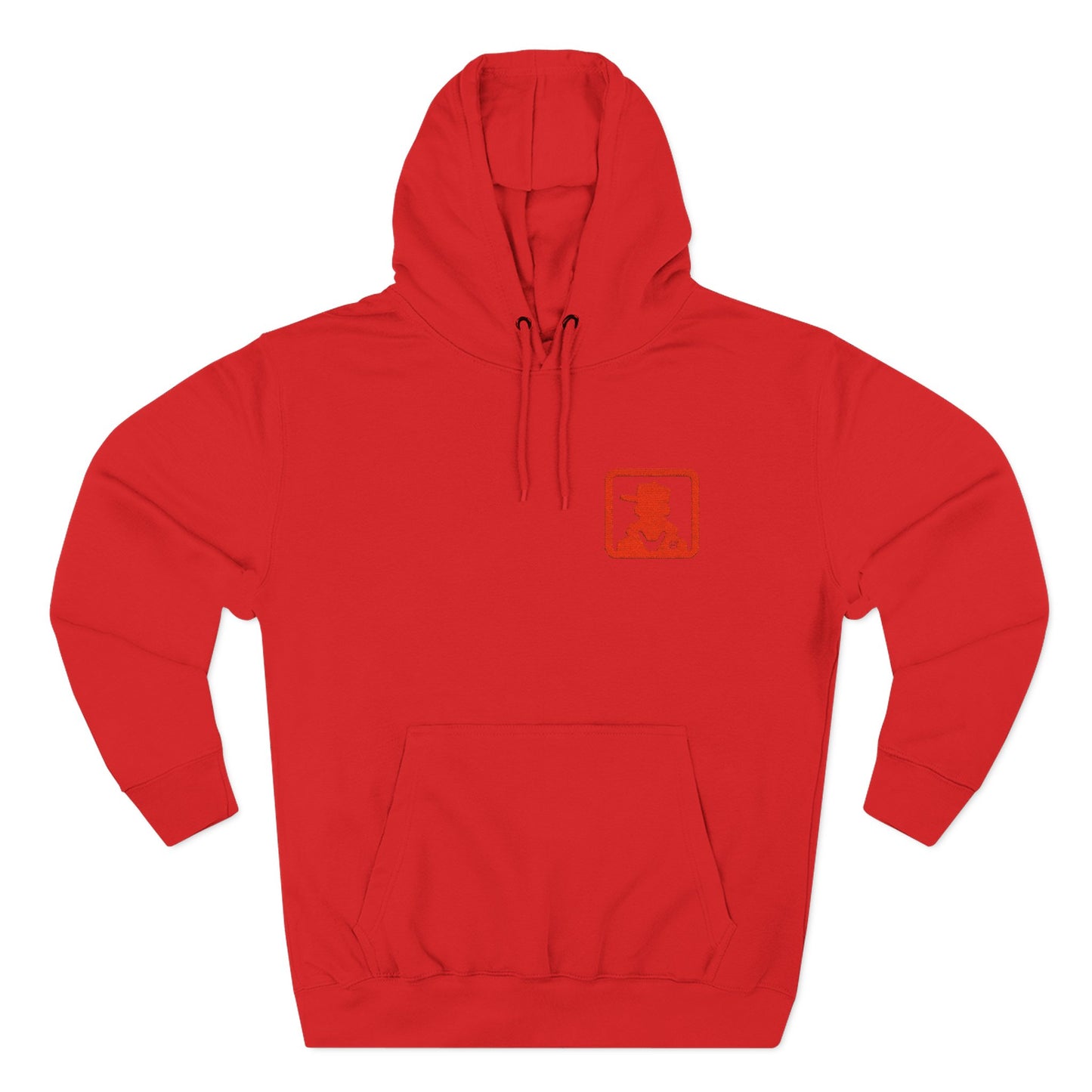 Minimal Red Lantern Chest Hoodie