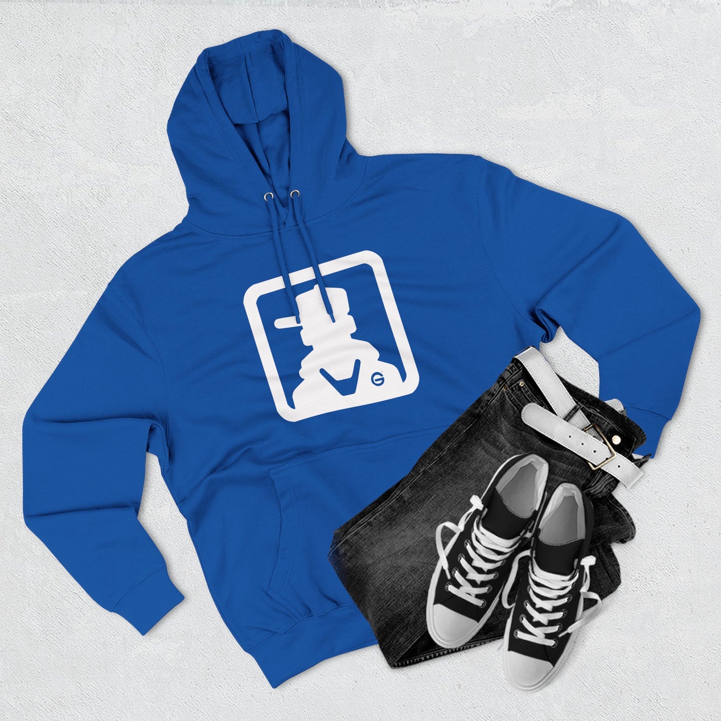 Minimal Square Logo Fleece Hoodie