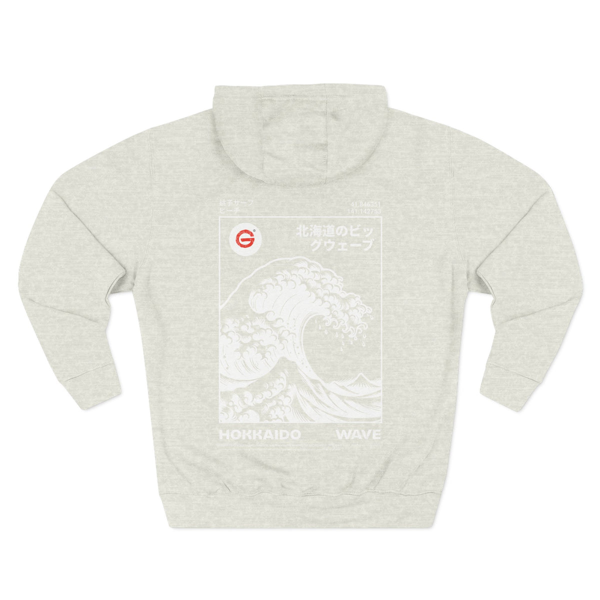 Hokkaido Wave Japanese Great Wave Fleece Hoodie