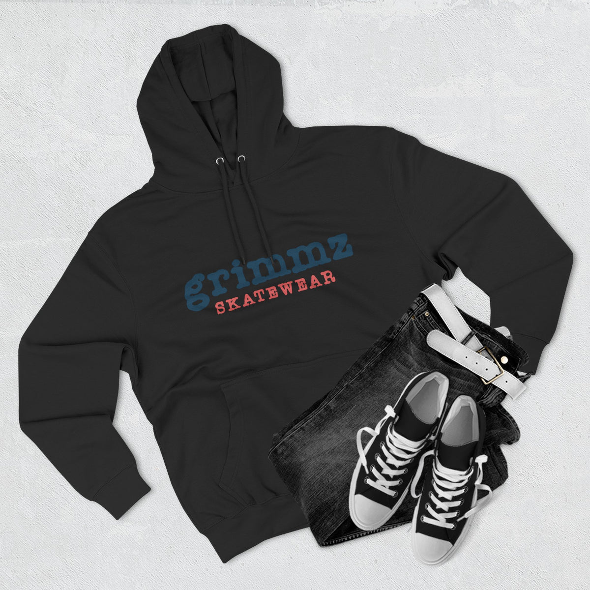 Grimmz Skatewear Fleece Hoodie — Vintage Skate Logo Pullover