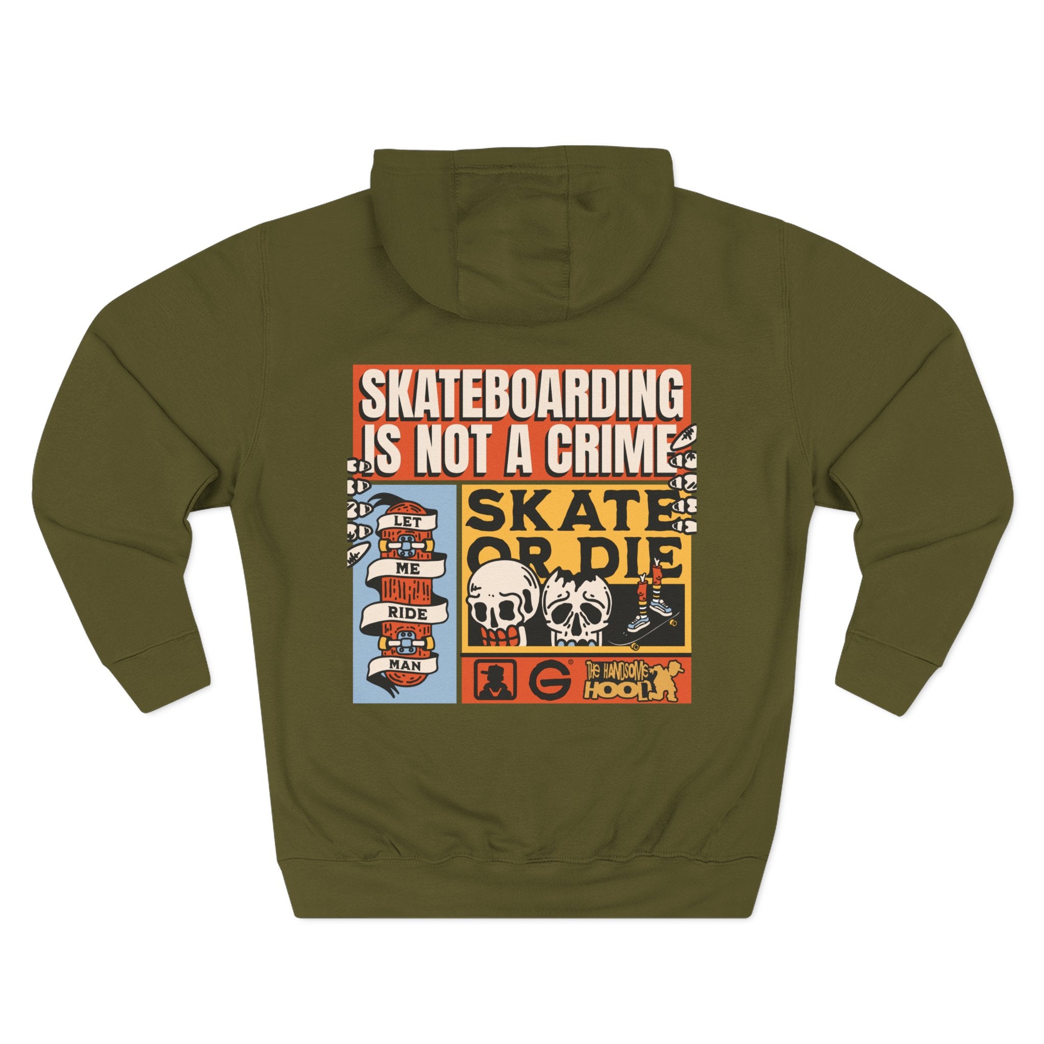 Skateboarding Is Not a Crime Hoodie — Skate or Die Graphic Hoodie
