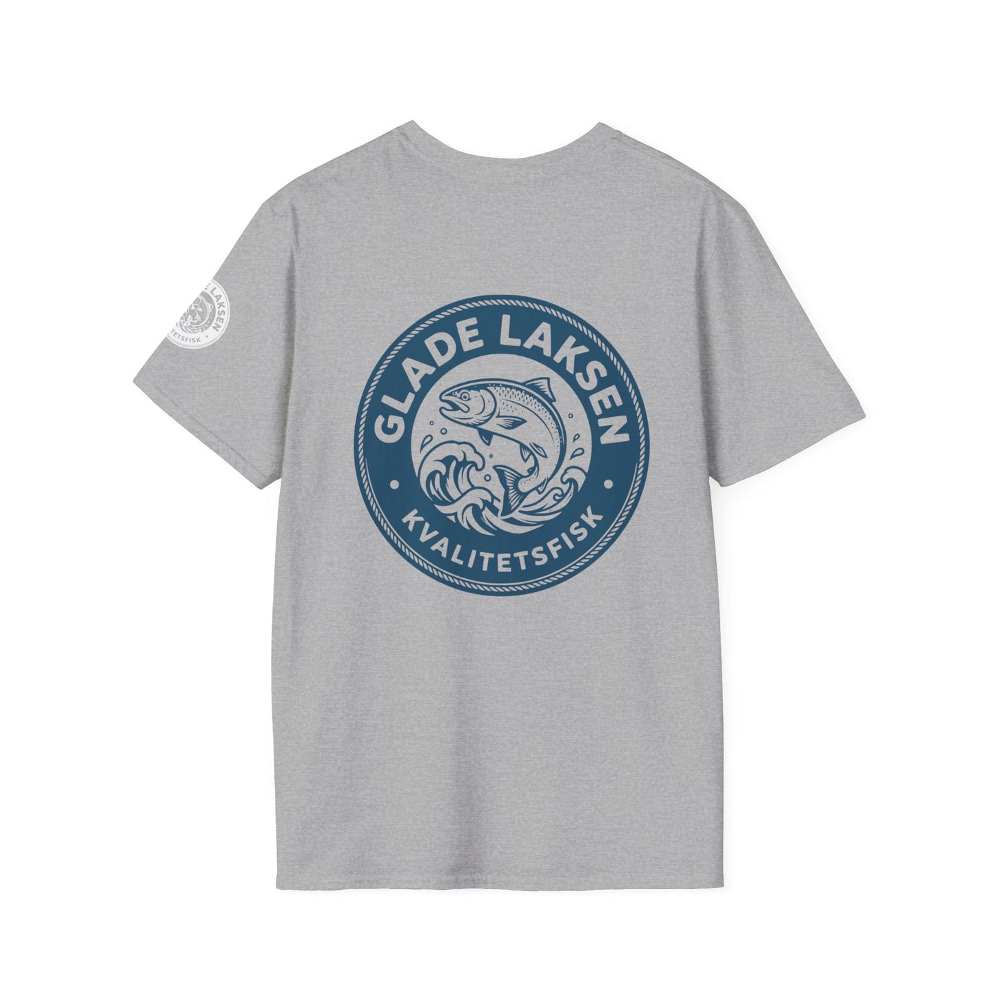 Glade Laksen Kvalitetsfisk T-Shirt — Vintage Salmon Fishing Tee