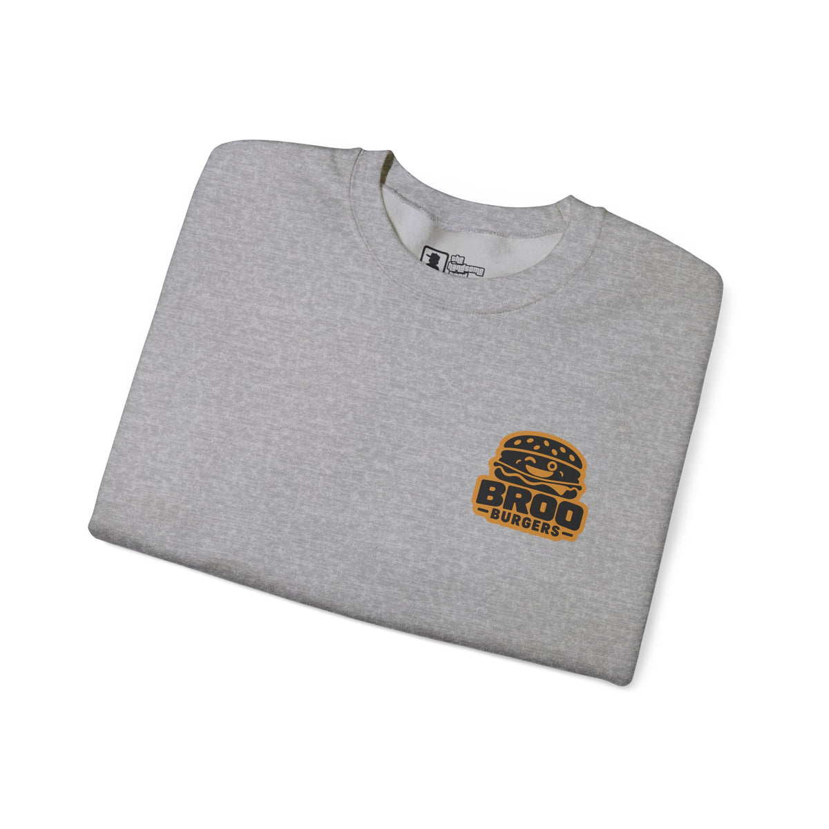 Burger Logo Sweatshirt — 'BROO Burgers' Retro Fast Food Crewneck