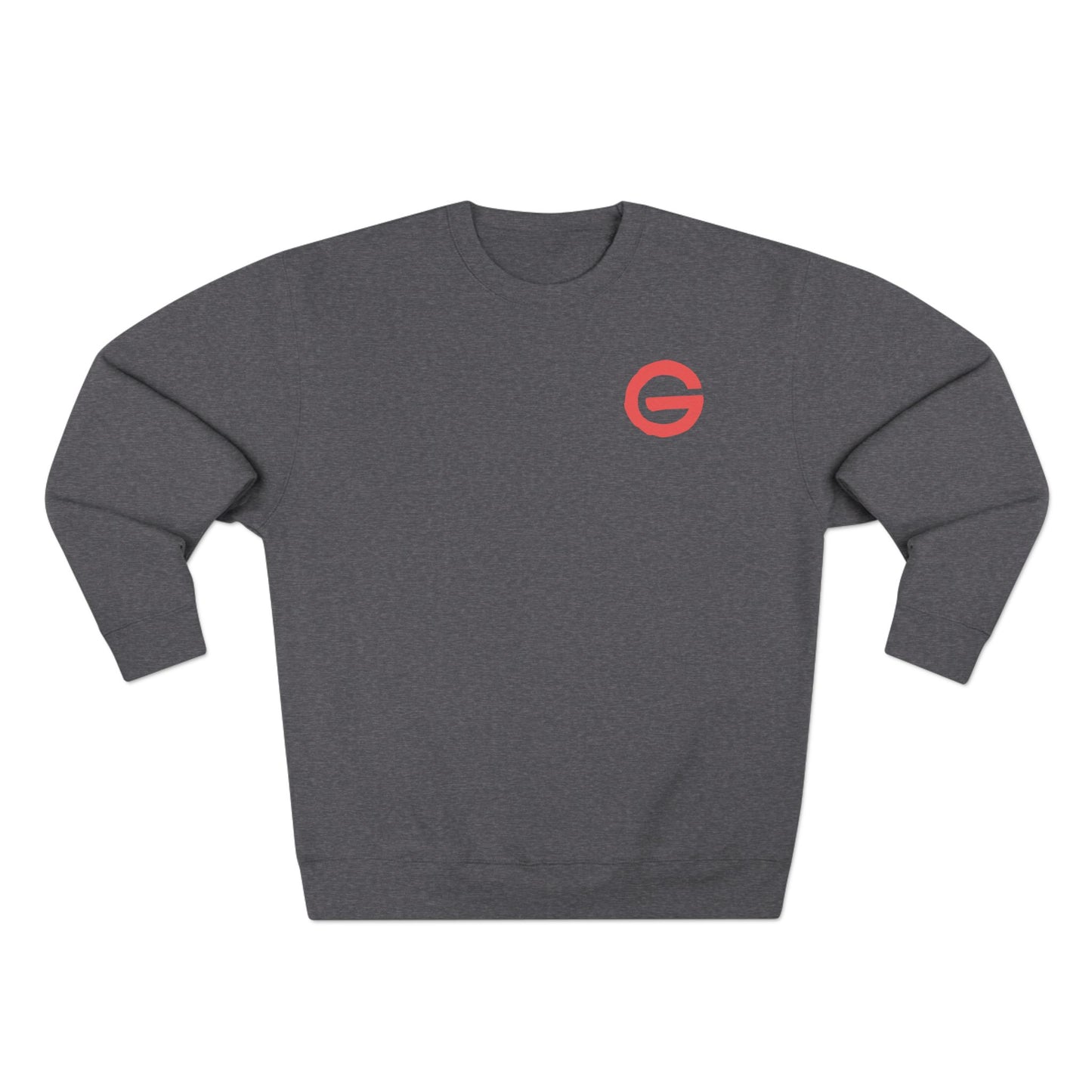 Minimalist Logo Crewneck Sweatshirt — Small Red 'G' Chest Emblem