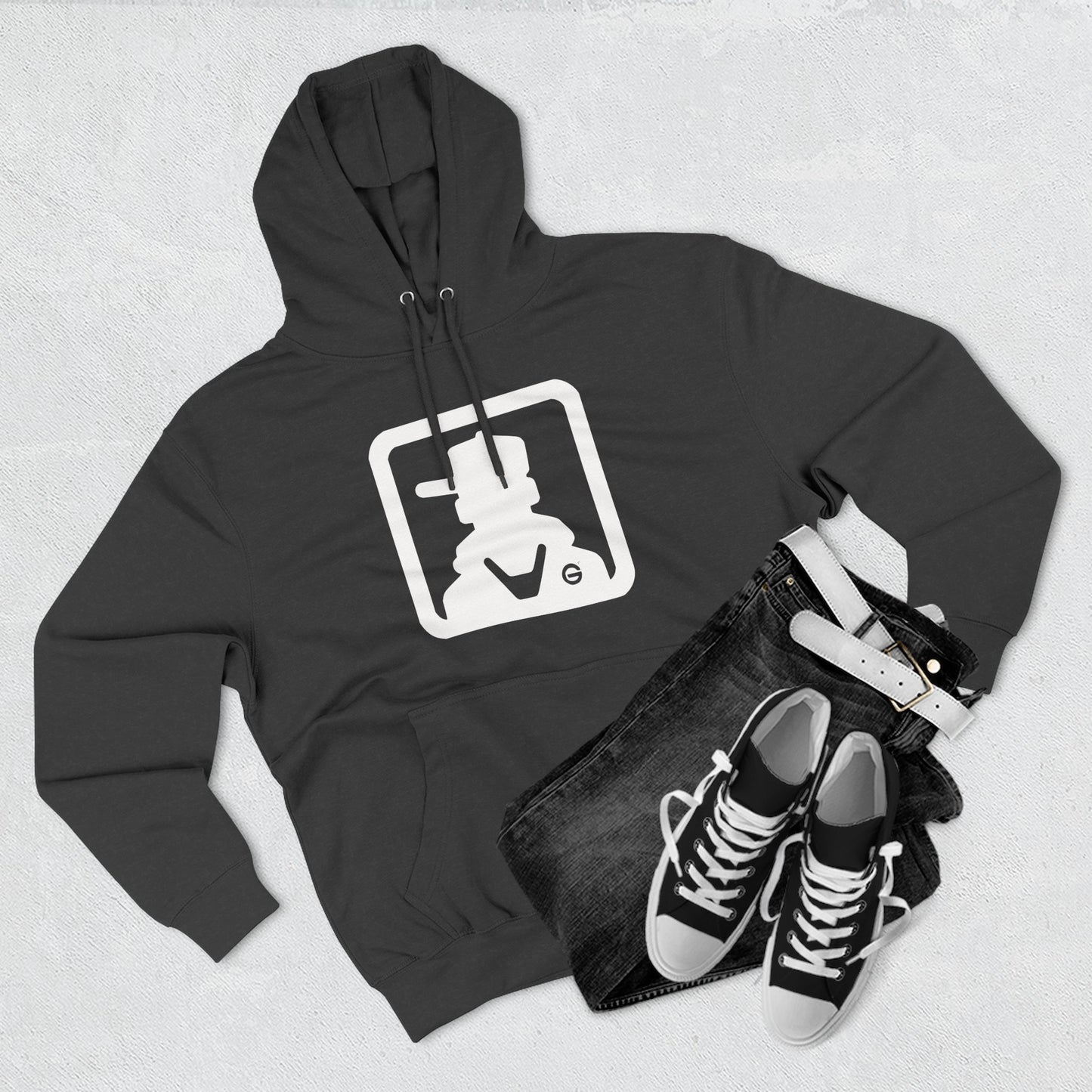 Minimal Square Logo Fleece Hoodie