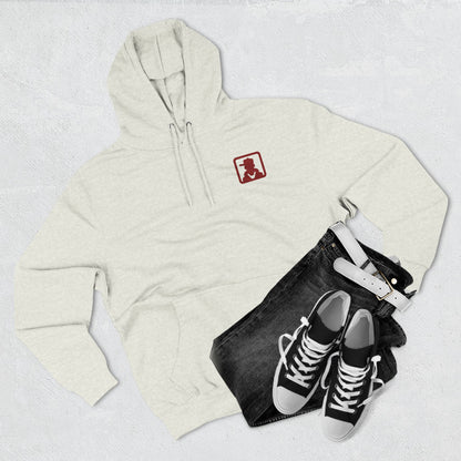 Minimalist Red Silhouette Fleece Hoodie