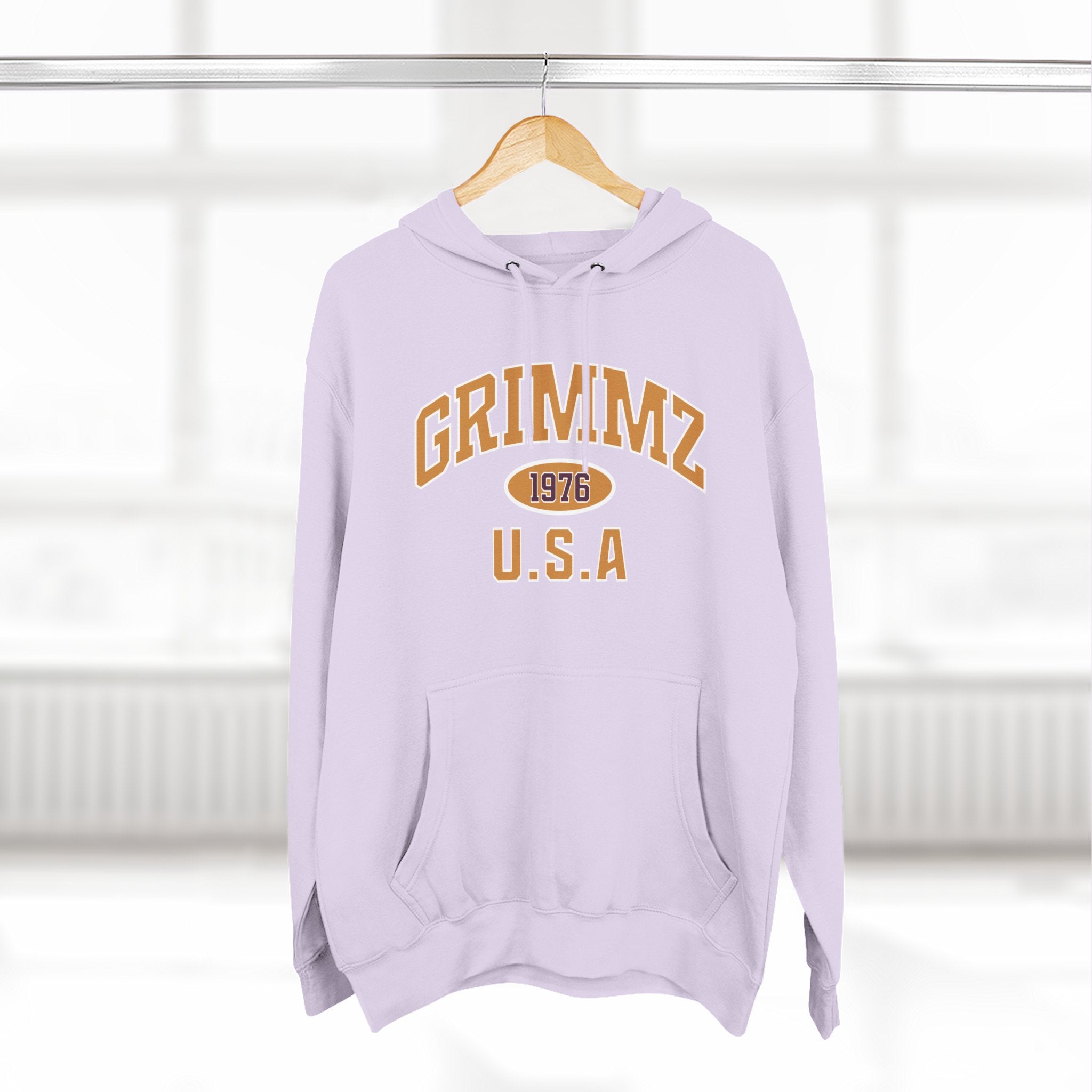 Grimmz 1976 U.S.A. Hoodie — Vintage Collegiate Fleece Pullover