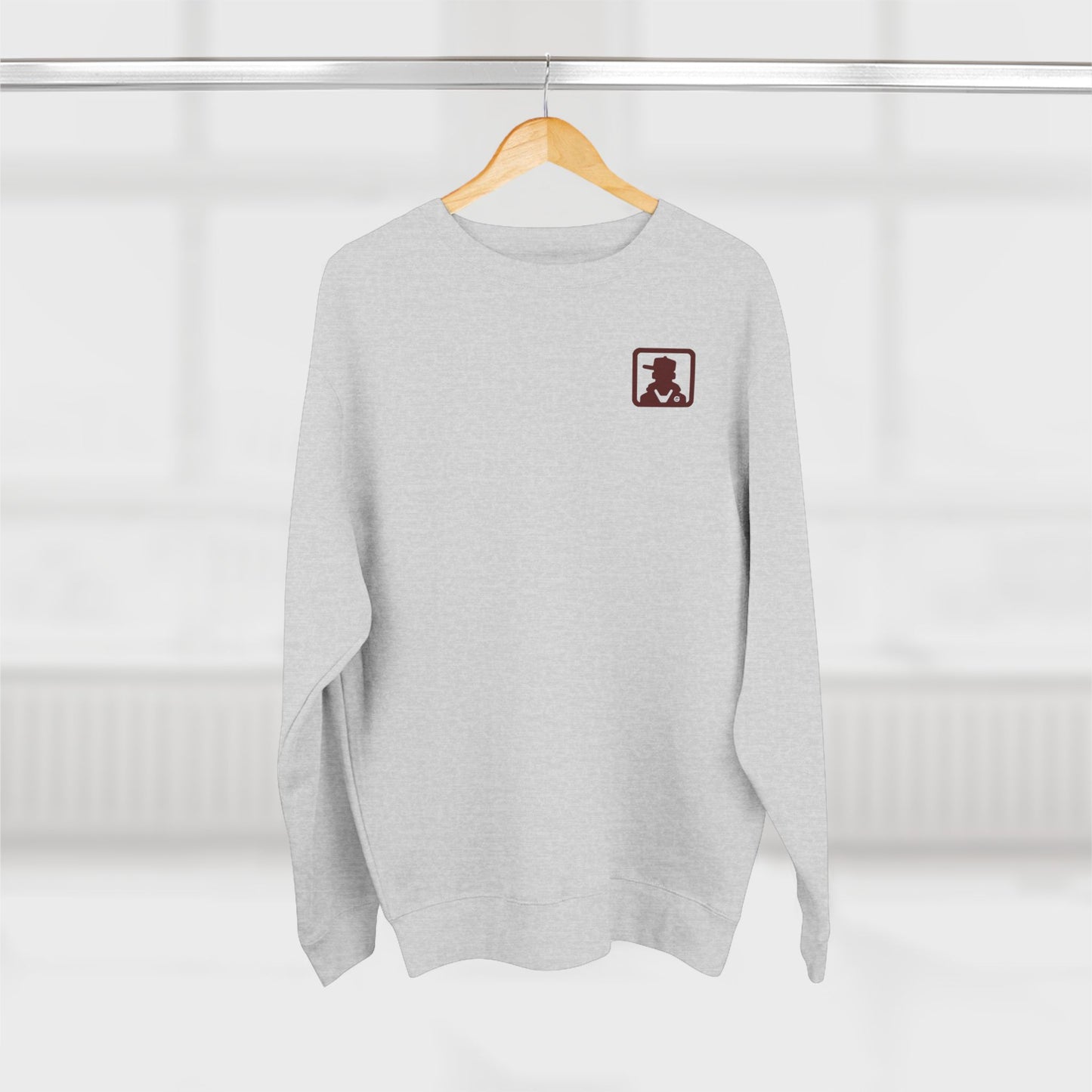 Minimalist Pocket Logo Sweatshirt — Small Vintage Silhouette Crewneck