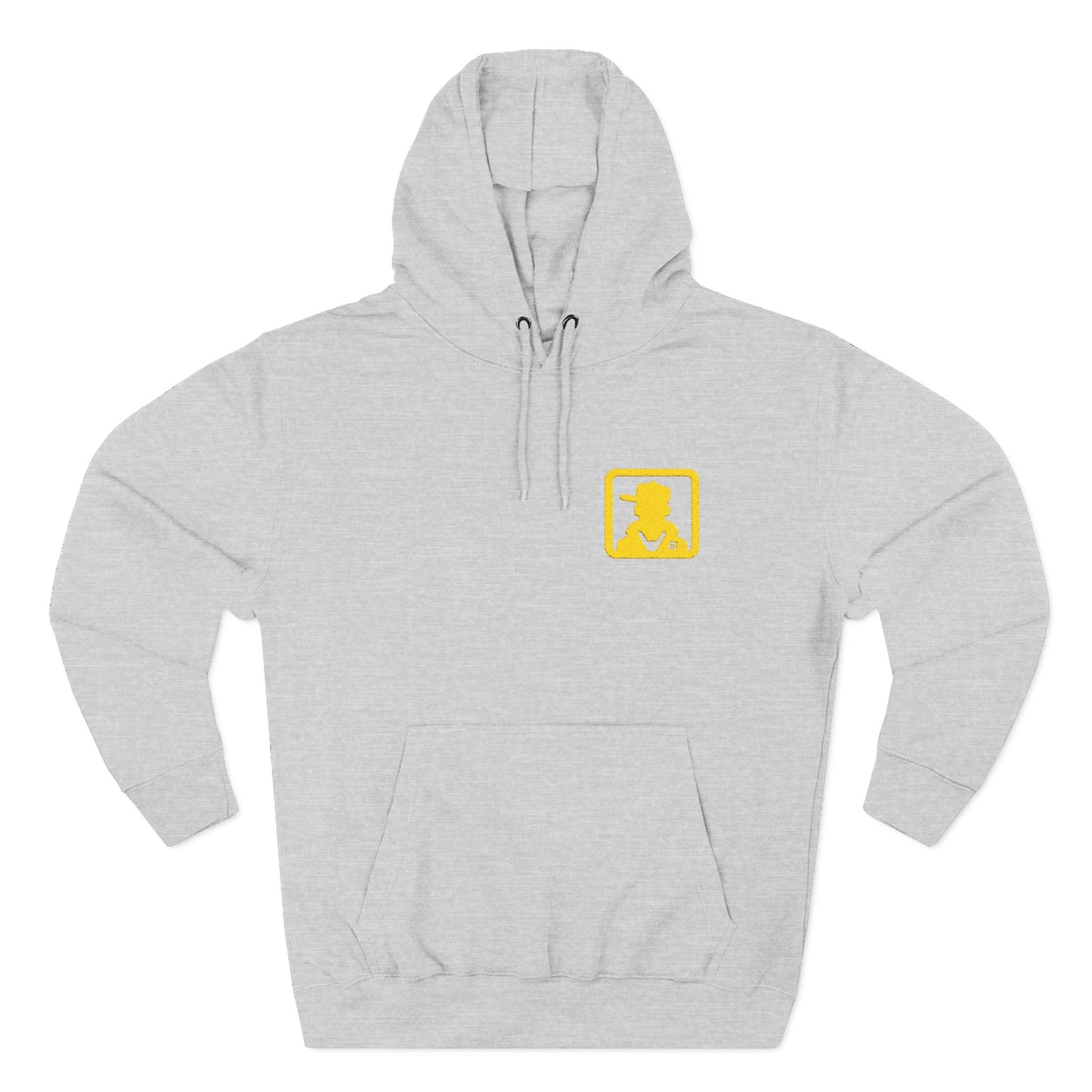 Minimal White Pocket Logo Hoodie