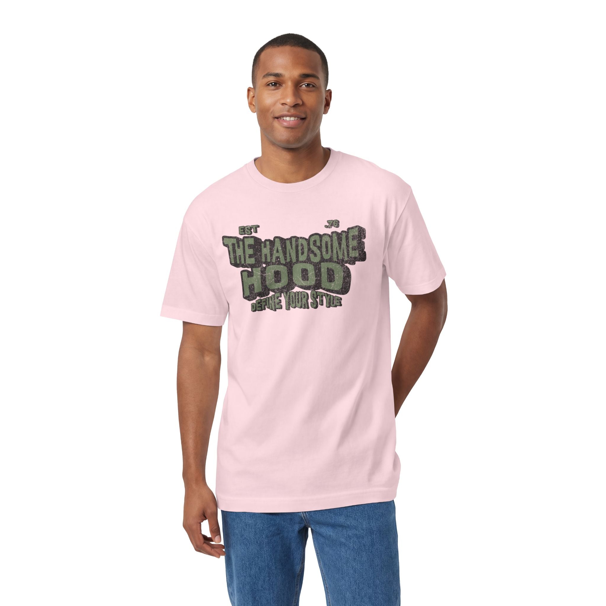The Handsome Hood Tee — Vintage Military Green Graphic T-Shirt